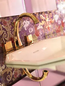 Peça decorativa, Efeito tecido, Cor violeta, Cerâmica, 65x97.7 cm, Superfície mate